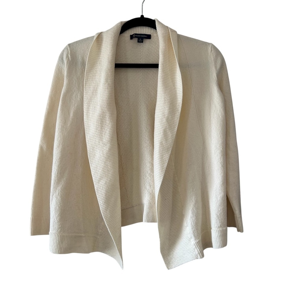 Brooks Brothers 100% Wool Open Front Preppy Cardigan Sweater Size Large
